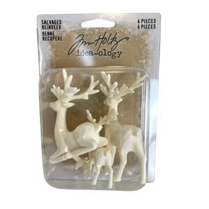 Tim Holtz Idea-ology Salvaged Reindeer 4 Piece TH94360 New Assemblage Crafting